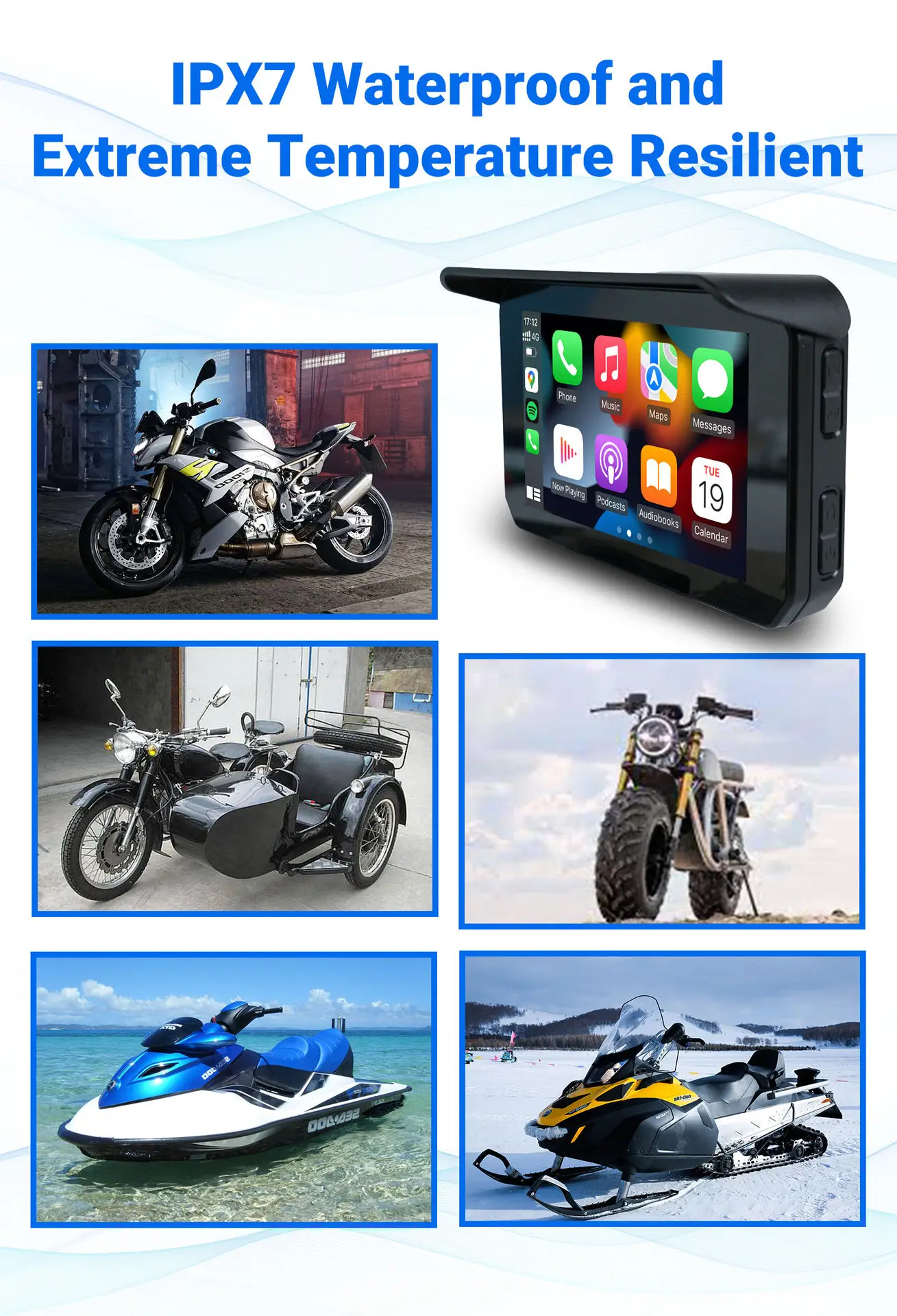 Hot Sale Motorcycle Gps Navigator 5.5" Bluetooth Hands-Free Motorcycle Android Gps Tracking Device