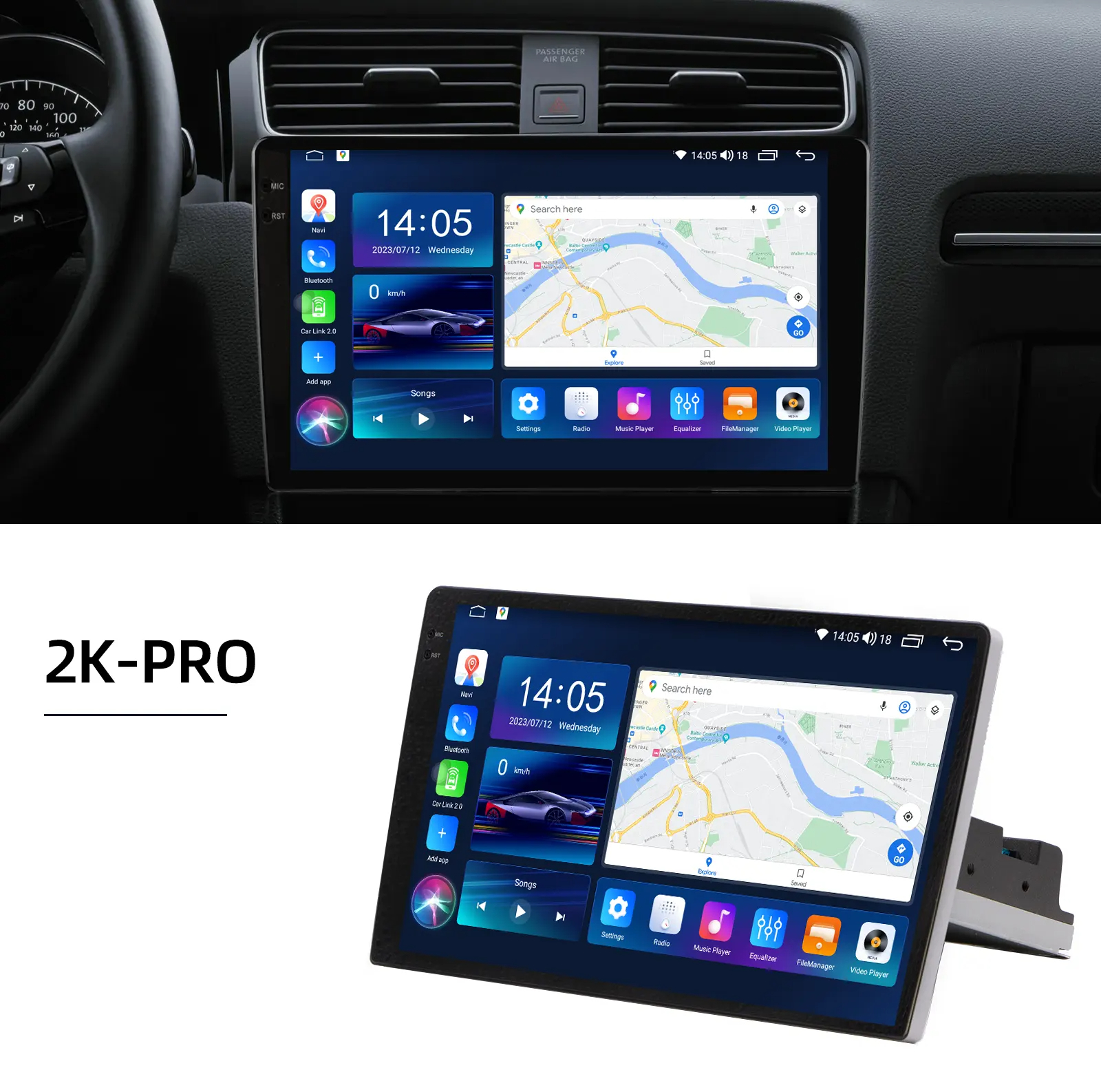 1Din 9/10 Inch Multimedia Stereo Touch Screen Autoradio QELD2000*1200Screen Audio Player Android Player TS10 Quad Core Car Radio