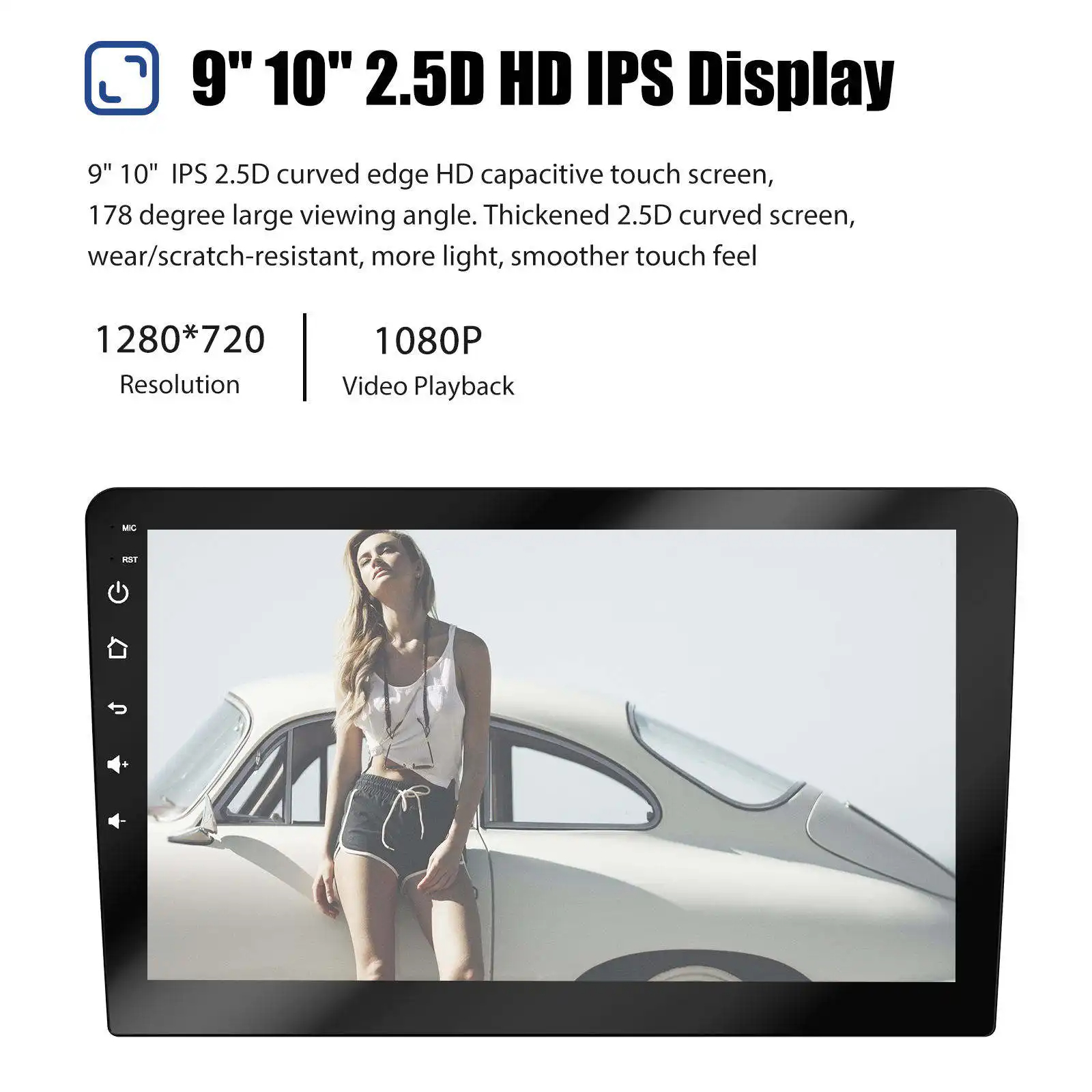 9/10 inch Android12 8+128GB Universal Player 2k resolution Touch Screen Radio for Car Stereo Android With WIFI Carplay GPS