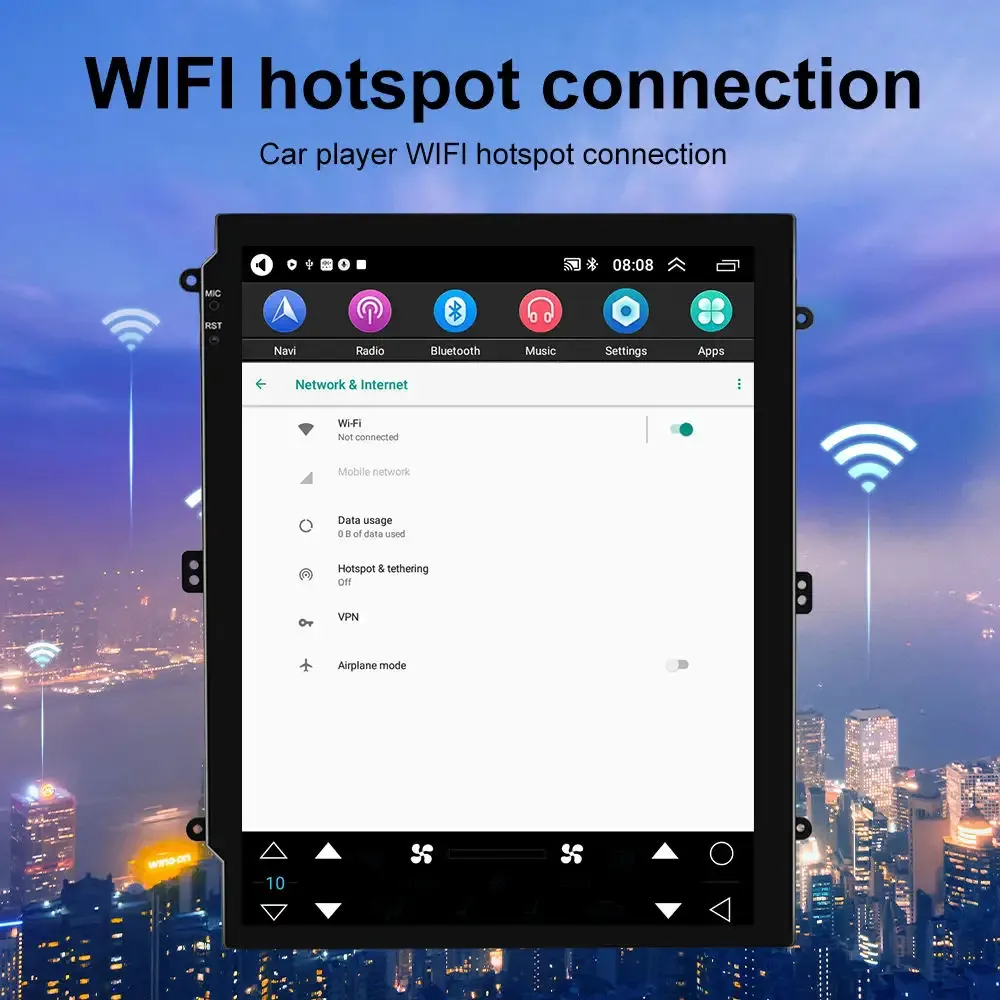 Naviyun 9.7 Inch Vertical Tesla Style Touch Android Screen Car Multimedia Player With Gps Android System Car Radio