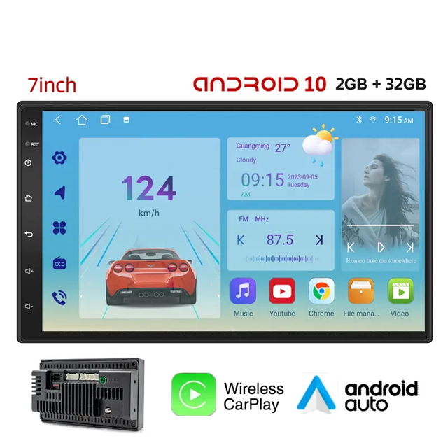 9/10 inch Android12 8+128GB Universal Player 2k resolution Touch Screen Radio for Car Stereo Android With WIFI Carplay GPS