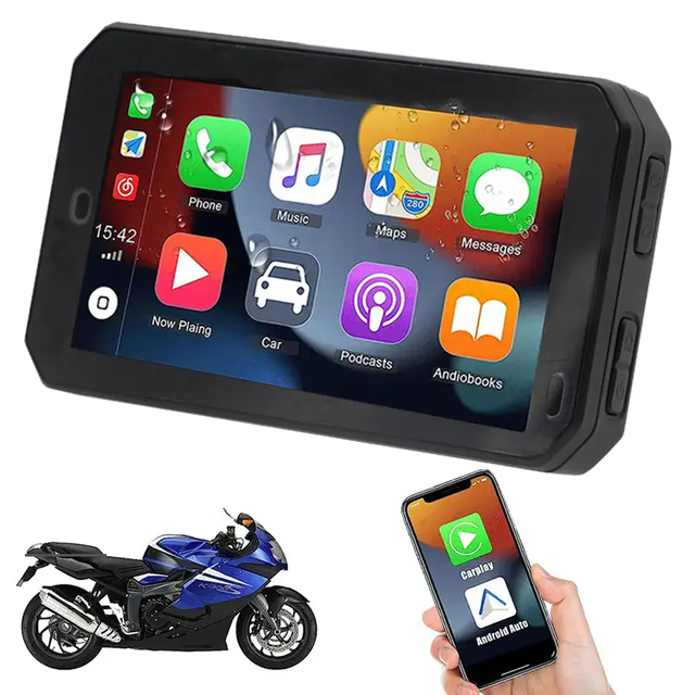 Carplay screen 5inch Touch Waterproof Motorcycle GPS Carplay Monitor Android BT Wireless Carplay Motor Bicycle GPS Navigation