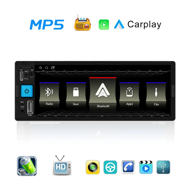 Multimedia player Android 6.2inch 1Din Car Radio Touch Screen car stereo bluetooth navigation Back camera car mp3 mp5 player