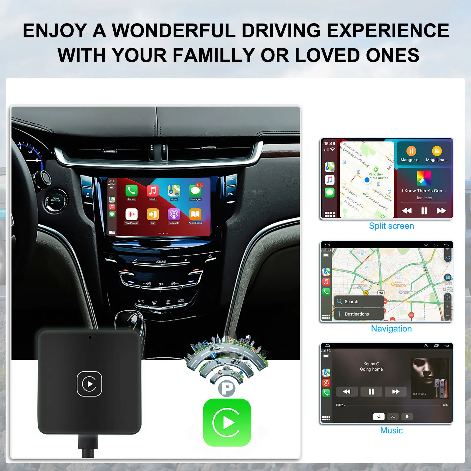 Android Auto Wireless Carplay Adapter Car Play Smart AI Box Wired Android Auto To Wireless USB Dongle