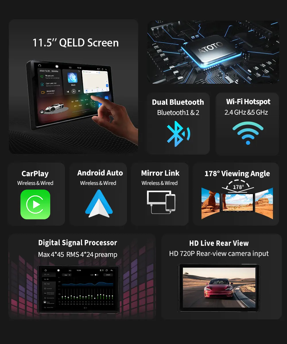8Core 11.5" Android13 Car Radio 2 Din Multimedia Player GPS Navigation Auto Stereo WIFI Bluetooth Video Player With Mirror Link