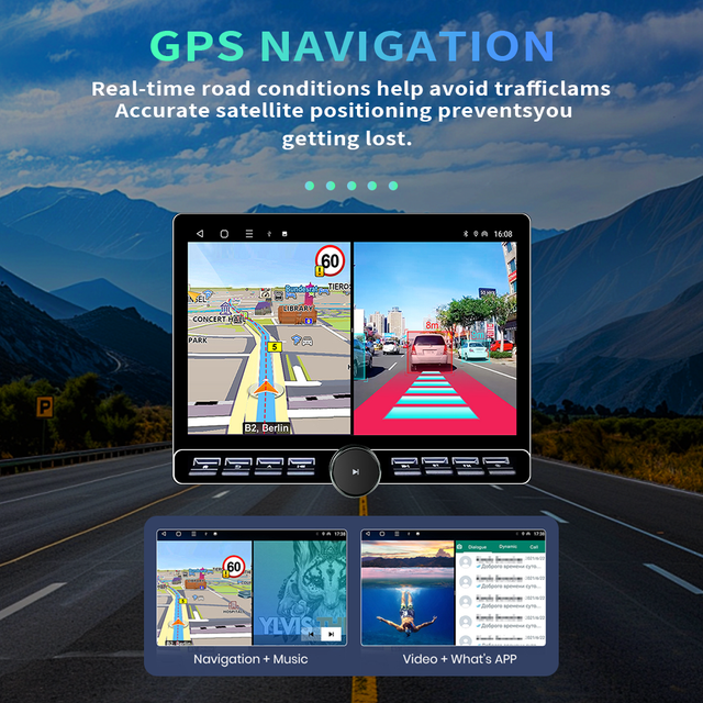 13" 2k QLED Screen 8core Dsp 6GB +128GB Car Stereo Audio Single Knob Car GPS Touch Screen Android Auto Carplay Android Car Radio