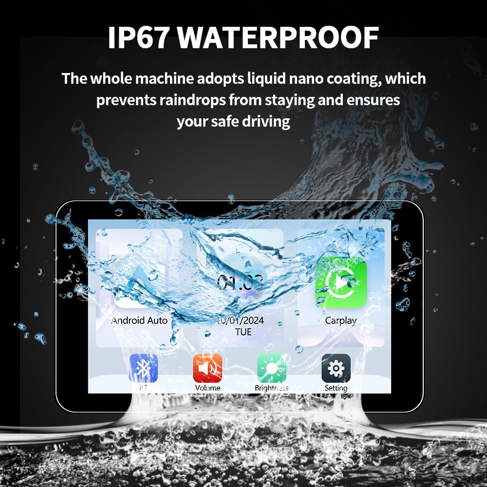 Motorcycle Gps Navigator Waterproof 5" Ips Touch Screen Motorcycle Gps With Carplay Motorcycle Gps with Carplay