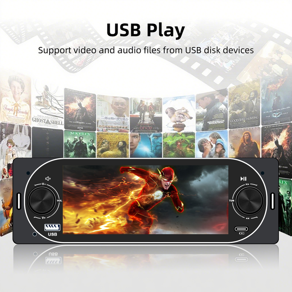 1Din 5.2 Inch LCD Capacitive Touch Screen Car Radio MP3 MP5 FM Player With BT Car Audio USB Connection & Android OS