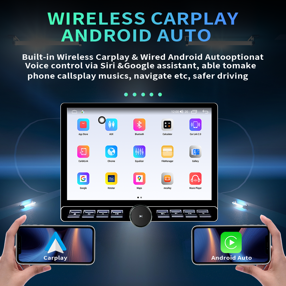 13" 2k QLED Screen 8core Dsp 6GB +128GB Car Stereo Audio Single Knob Car GPS Touch Screen Android Auto Carplay Android Car Radio