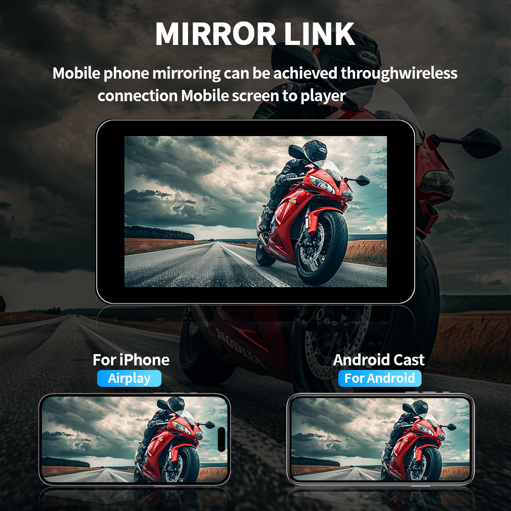 Motorcycle Gps Navigator Waterproof 5" Ips Touch Screen Motorcycle Gps With Carplay Motorcycle Gps with Carplay
