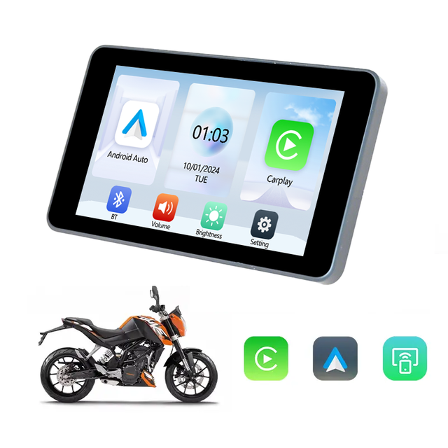 Motorcycle Gps Navigator Waterproof 5" Ips Touch Screen Motorcycle Gps With Carplay Motorcycle Gps with Carplay