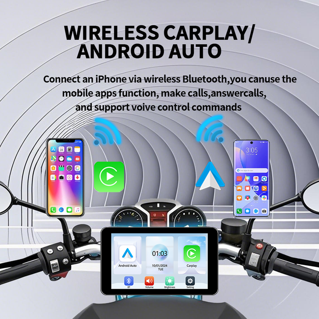 Motorcycle Gps Navigator Waterproof 5" Ips Touch Screen Motorcycle Gps With Carplay Motorcycle Gps with Carplay