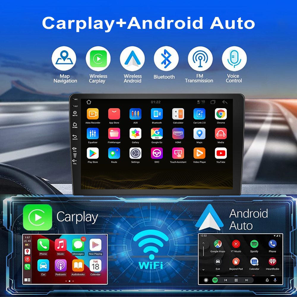 Car Radio Audio GPS Navigation 4G SIM DVD Player with Screen Carplay Android Auto ADAS FM Wifi