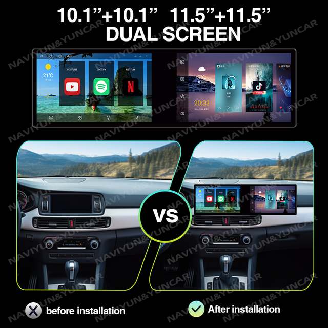 21.5" & 23.8" AI Touch Screen Car Radios Android 13 QLED Multimedia Players with CarPlay