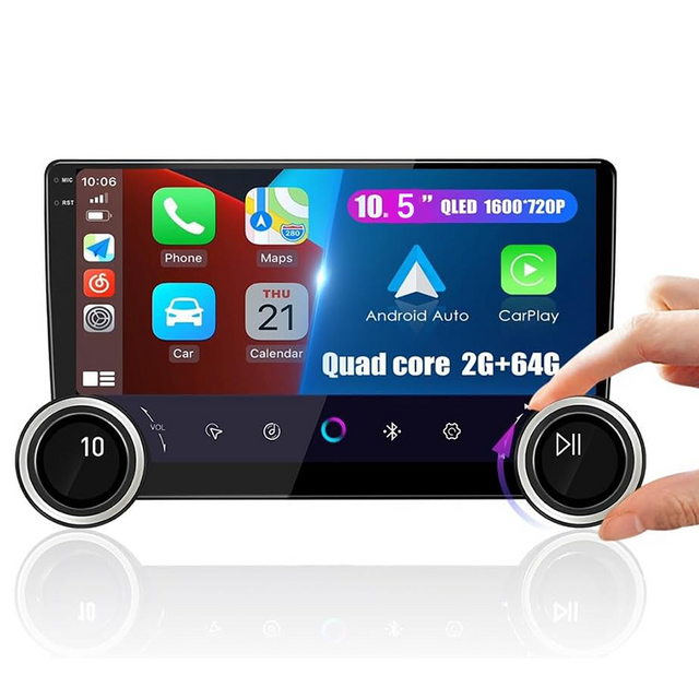 10.5 Inch General Motors Android Display Touchscreen Car DVD Player Dual Din Car Stereo Carplay 2k Android Car Radio Dual Knobs