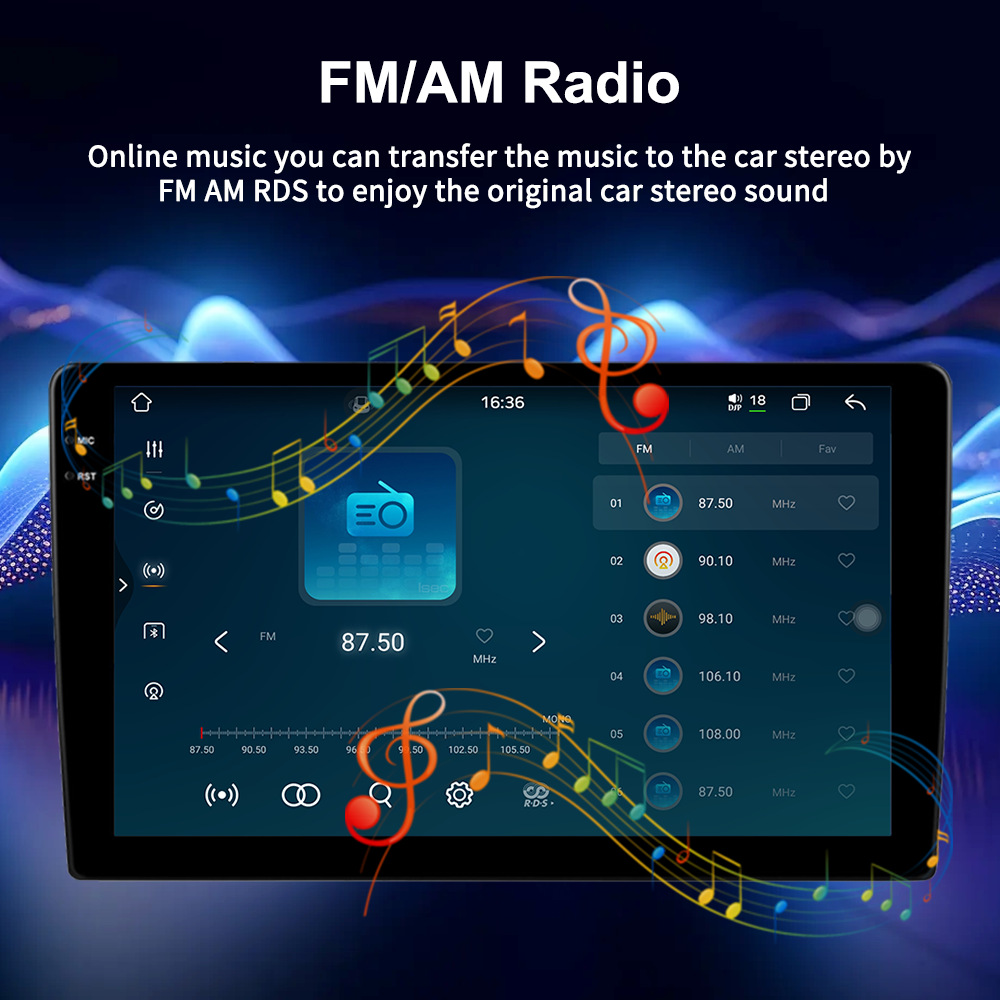FYT7865 AI 9 Inch 2Din Autoradio 4GB 64GB QLED Touch Screen Android Car Stereo AM FM BT DSP Multimedia Car Radio DVD Player