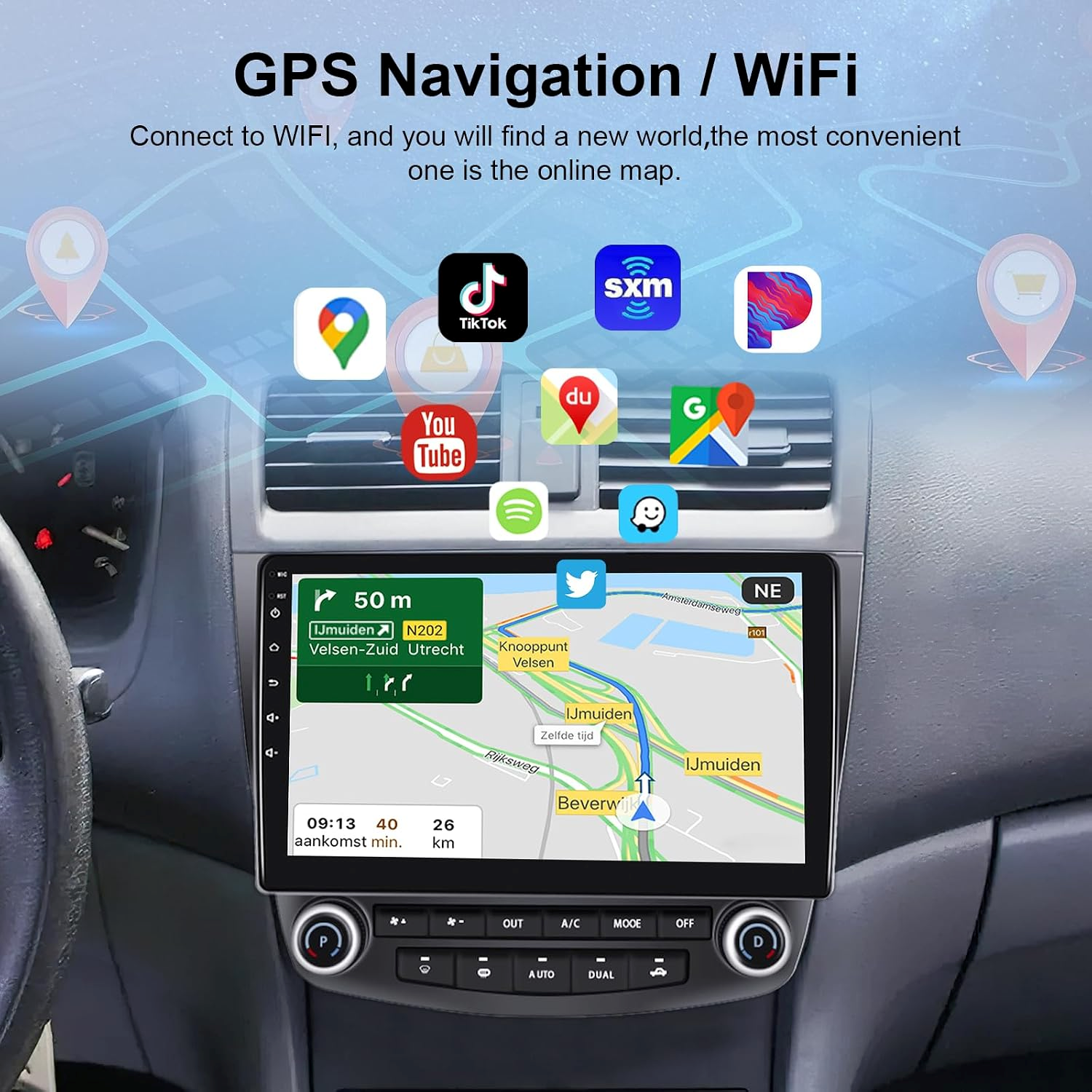 FYT7861 9" 2 Din Android Car Radio Stereo GPS RGB 3G 64G IPS Screen CarPlay AHD Steering Wheel Control Universal Car DVD Player